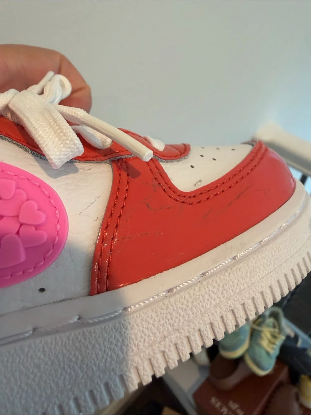 Toddler Nike Force 1 LV8 Valentine’s Day Shoes Size 8C